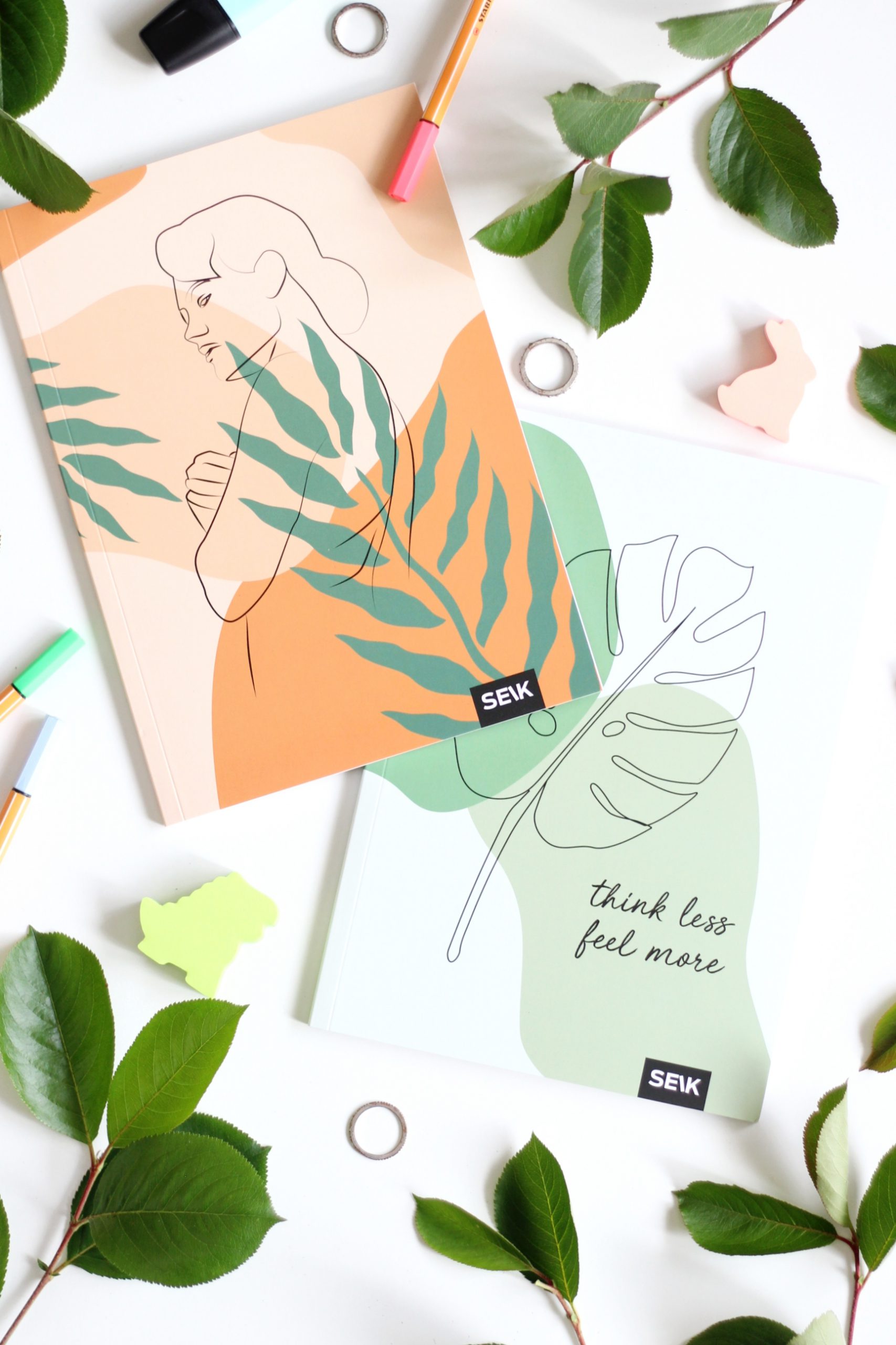 Bullet Journal / Dotted Notebook Think Less & Feel More (2pcs)