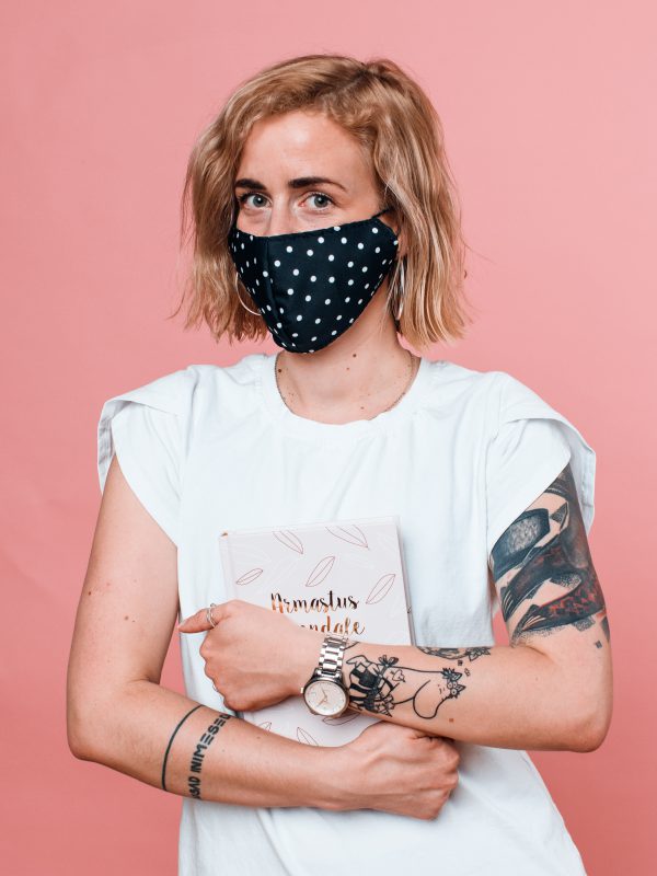 Uudelleenkäytettävä kasvomaski  - "Polka dots" - Image 3
