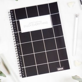 Bullet Journal / Dotted Notebook with spiral binding - Expect nothing, enjoy everything