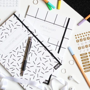 Bullet Journal / Dotted Notebook adventure begins & life is short (2pcs)