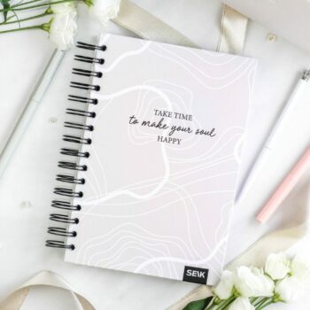 Bullet Journal / Dotted Notebook hard cover spiral binding - take time