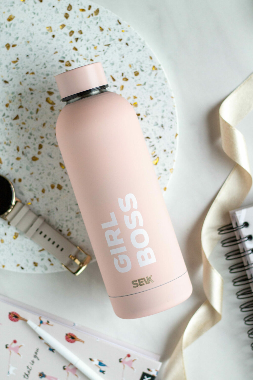 SEIK Water Bottle / Thermos Girl boss - pink color 500 ml - Image 3