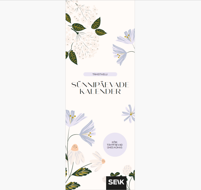 Sünnipäevade kalender - õite ilu