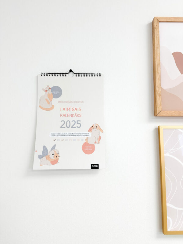 Laimīgais kalendārs sienas kalendārs bērniem A4 izmērs 2025