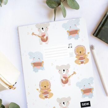 Music notebook (12 sheets) - happy animals