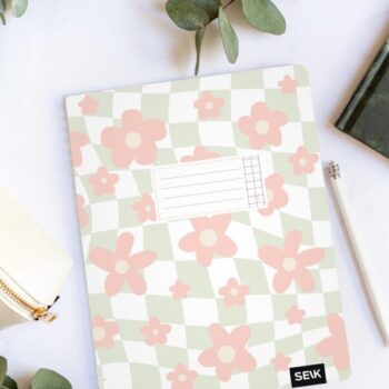 Squared notebook (12 sheets) - flowers
