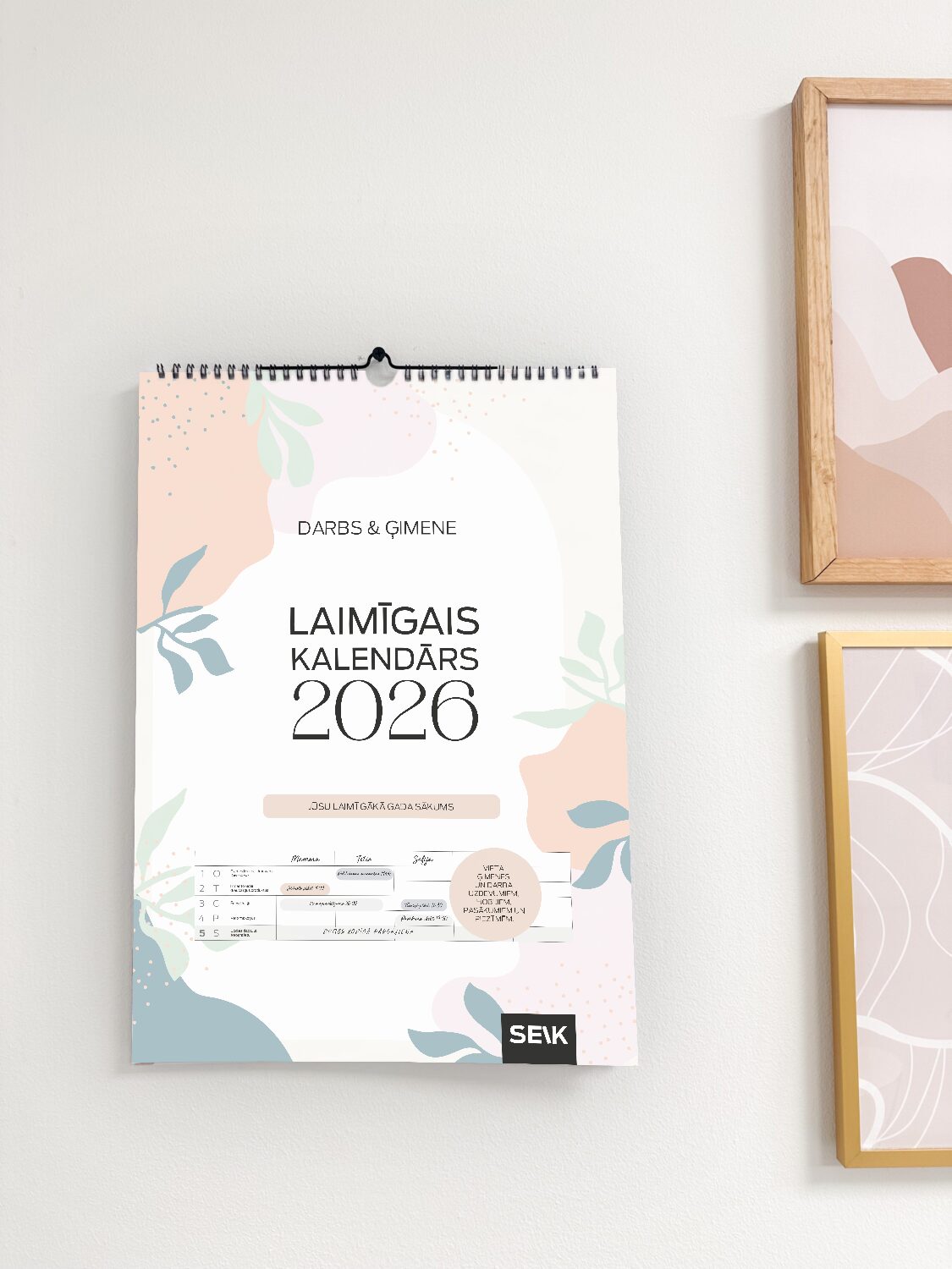 Laimīgais Kalendārs sienas kalendārs A3 izmērs - darbs un mājas 2026 - Image 5