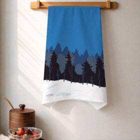 tea towel - blue, black & white