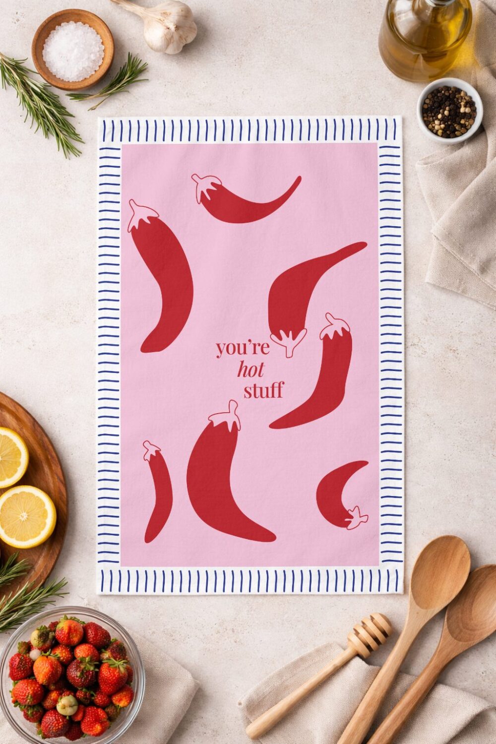 tea towel - You’re hot stuff - Image 2