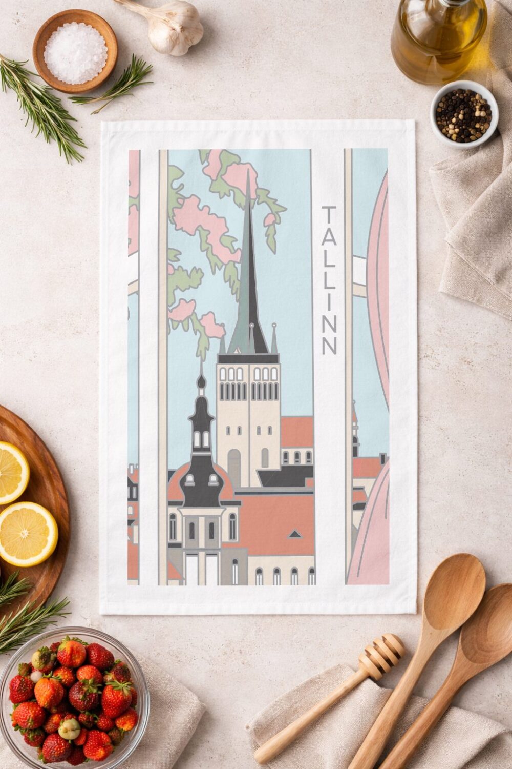 tea towel - view over tallinn - Image 2