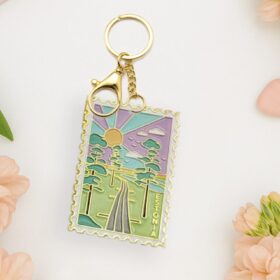 Soft enamel keychain - morning in Viru Bog