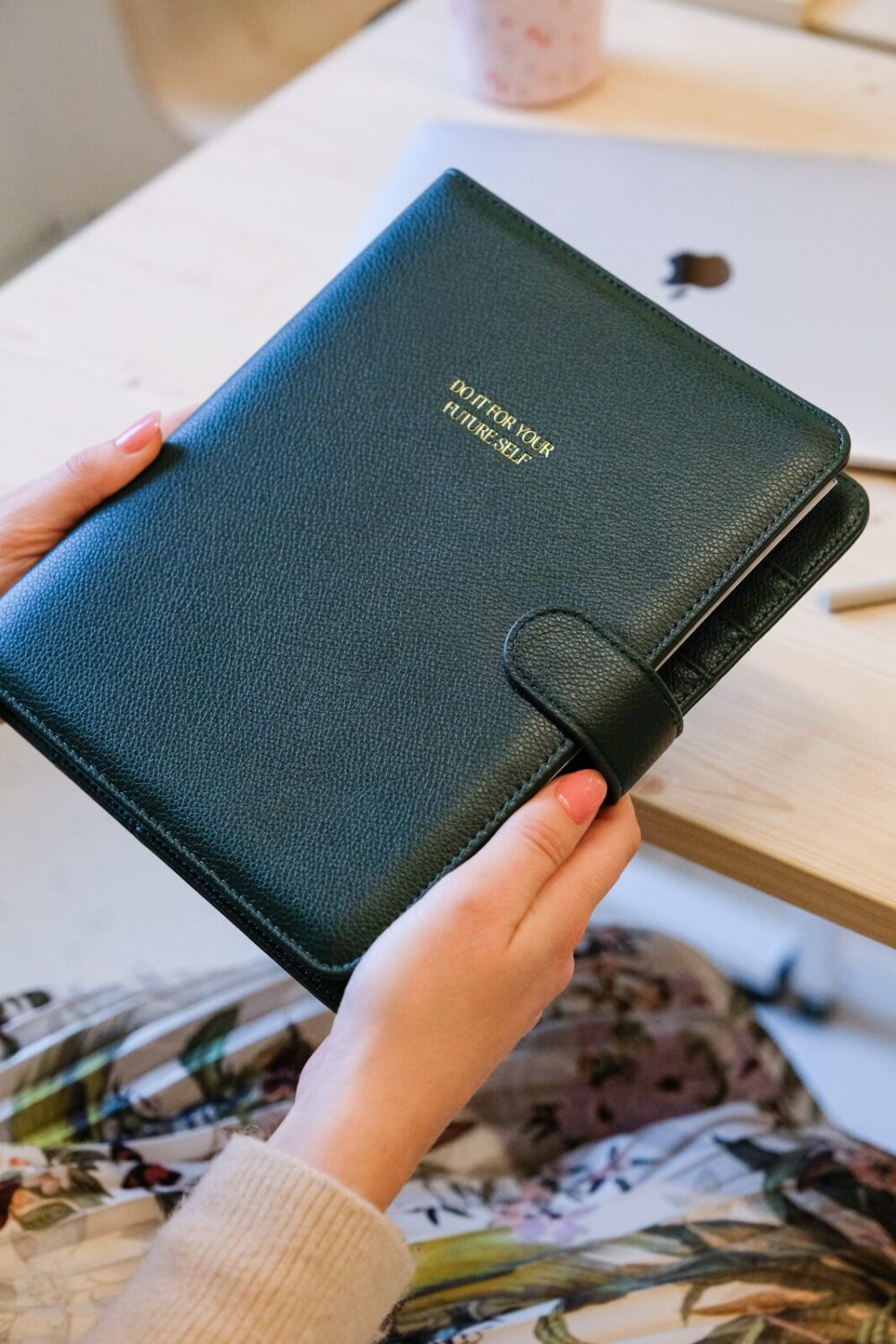 Ring binder from premium faux leather A5 (green) - Image 10