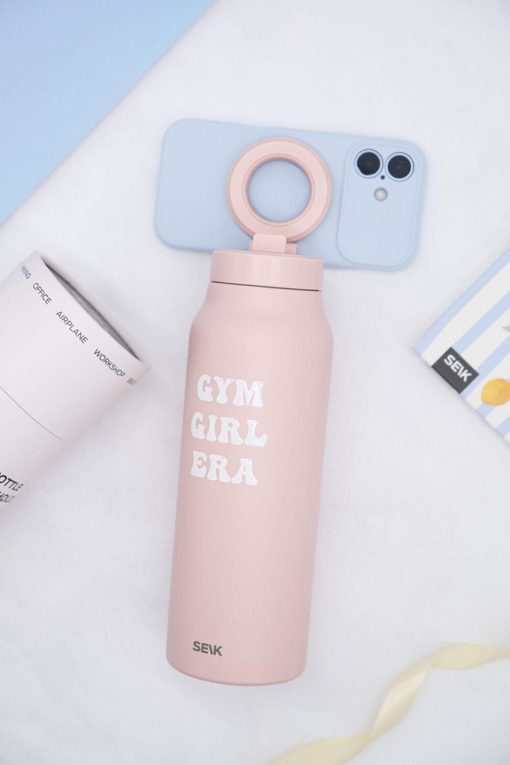 Duālās funkcijas (2-in-1) termopudele ar magnētisko tālruņa turētāju - gym girl era (700ml) - Image 2