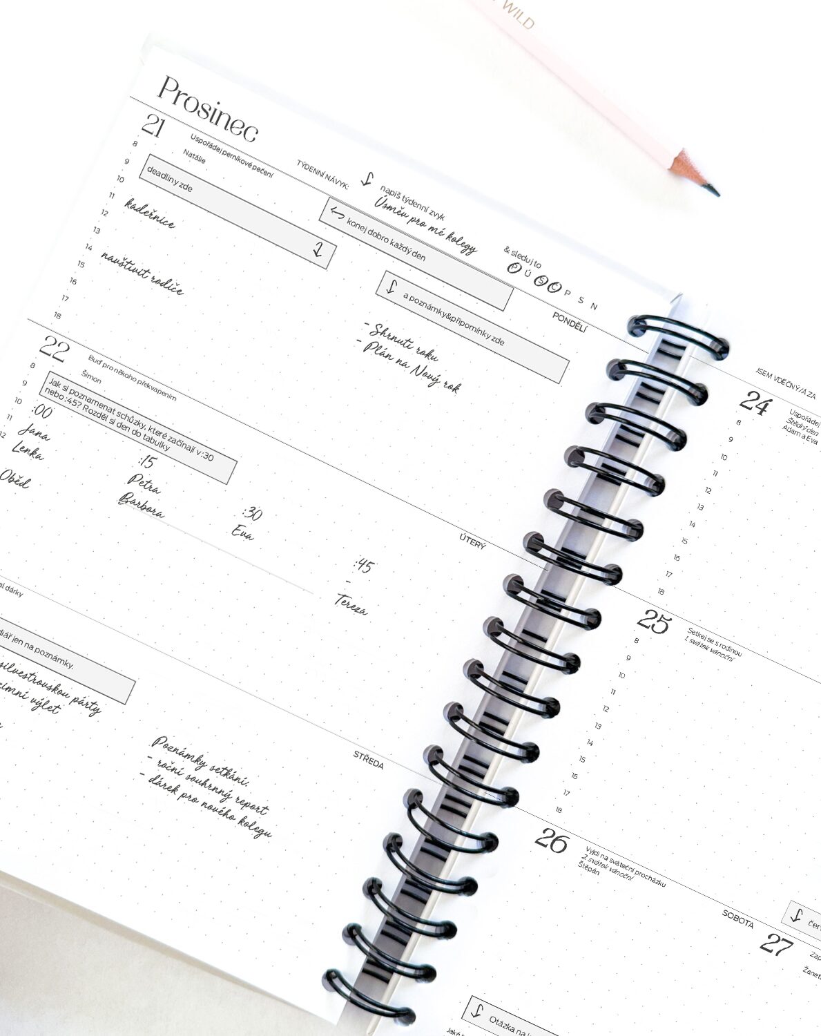 Náplň do kožených desek - Happy Calendar 2027