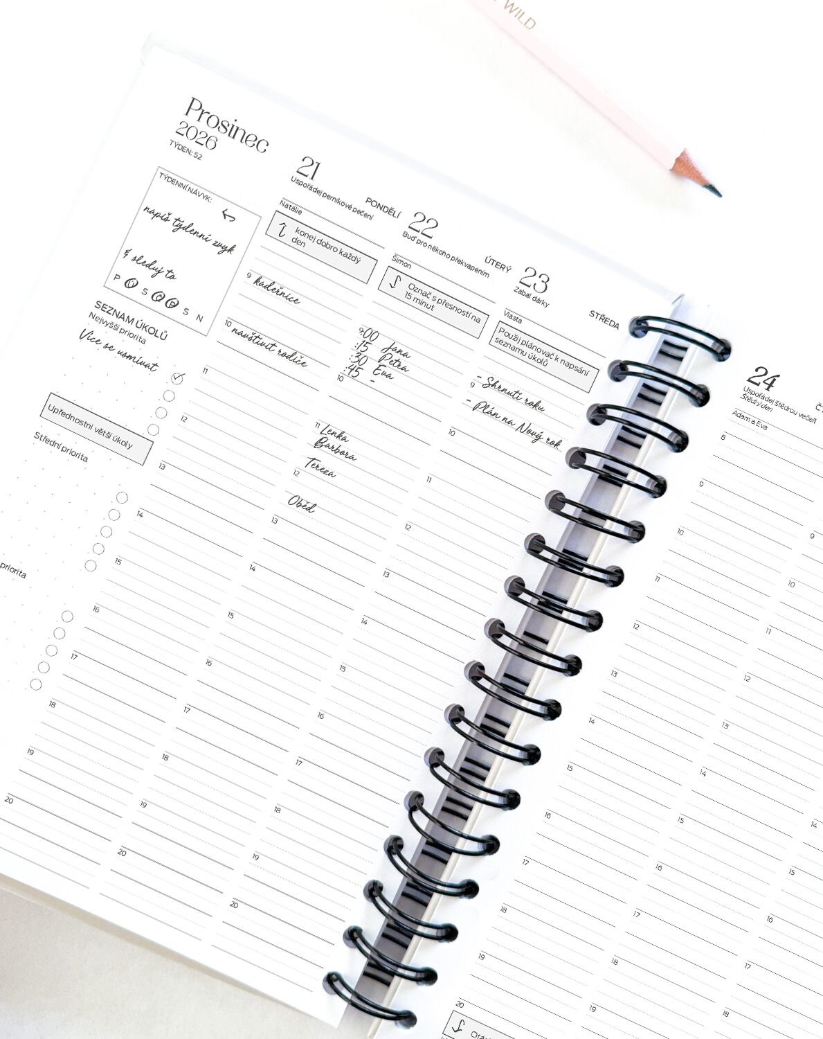 Vnitřní strany do diáře Happy Calendar 2027 - vertikální